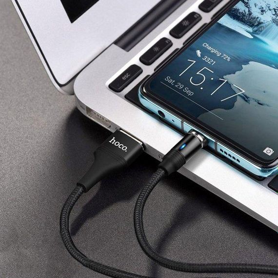 Кабель Hoco U76 Fresh magnetic charging cable for Lightning Black | Зображення 2