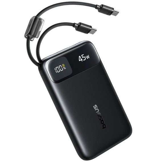 Портативний ЗП Power Bank Baseus EnerFill FC11 PD45W with cables 10000 mAh (E00310) Cosmic Black | Зображення 1