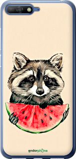 Чохол на Huawei Y6 2018 Єнотик з кавуном "4605t-1637-2448"