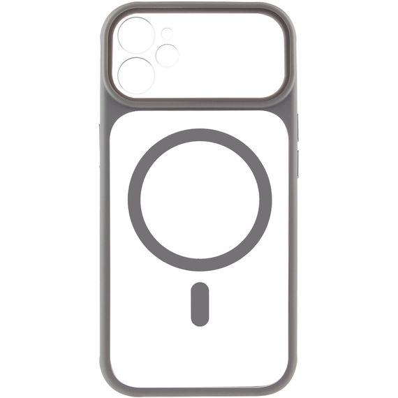 Чохол TPU+PC GETMAN Moon Clear with Magnetic Fit для Apple iPhone 12 (6.1") Grey | Зображення 1