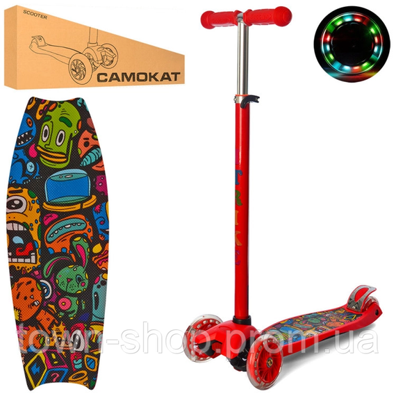 Самокат детский MAXI iTrike JR 3-055-1-R с подсветкой