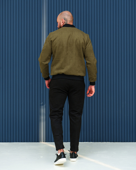 Бомбер замш карман Премиум хаки S | Зображення 5