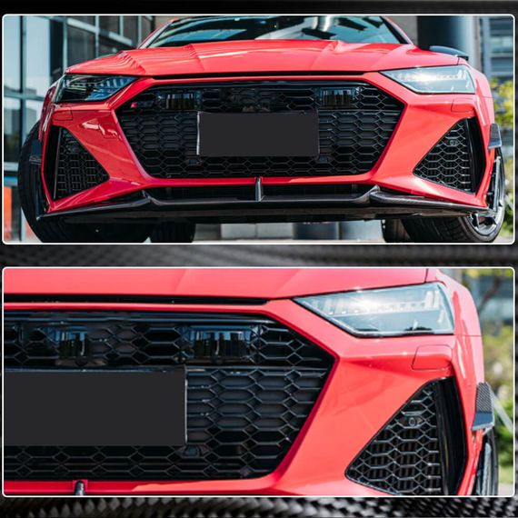 Накладки на воздухозаборники переднего бампера V2 (для RS7 2018-2022, Сухой карбон) для Ауди A7 2018- гг | Зображення 2