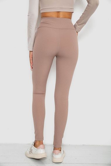 Лосины однотонные в рубчик, цвет мокко, 238R606 | Зображення 3