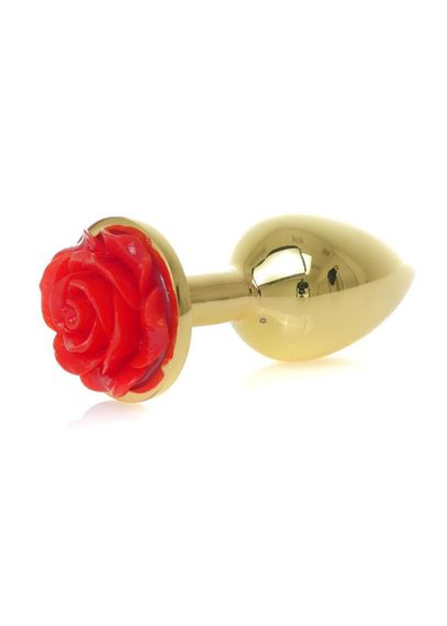 Анальна металева пробка Plug-Jewellery Gold PLUG ROSE- Red Sex Aura