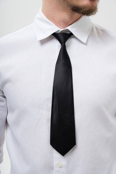 Вузька укорочена краватка на резинці Without Vindzor Black | Зображення 2