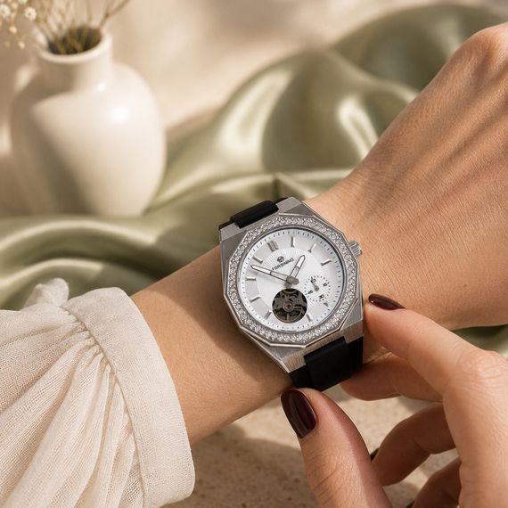 Наручний механічний годинник Forsining 8313 Black-Silver-White | Зображення 2