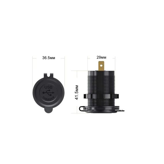Автомобильная быстрая зарядка USB QC 3.0 с вольтметром и кнопкой включения (DS9602-S-B) | Зображення 3