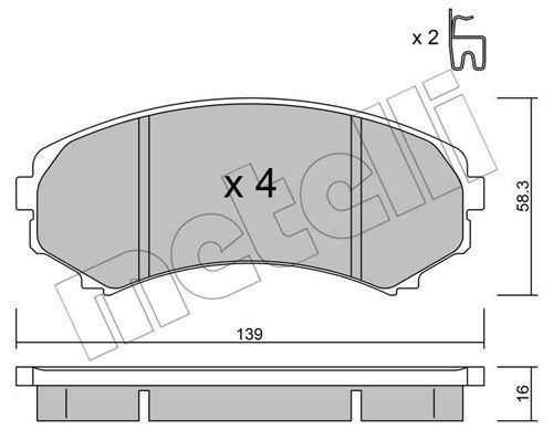 Колодки гальмівні передні Mitsubishi Grandis 04-11 Pajero II-IV 90- Mazda E2000 2200 88-03 22-0399-0 | Зображення 1