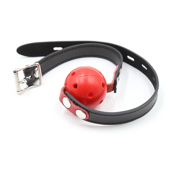 Кляп DS Fetish Locking ball gags M plastic black/red Sex Aura | Зображення 1