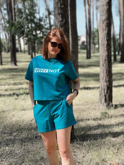 Комплект жіночий (футболка+шорти) Носи своє 40 Зелений (p-6230-76601) | Зображення 2