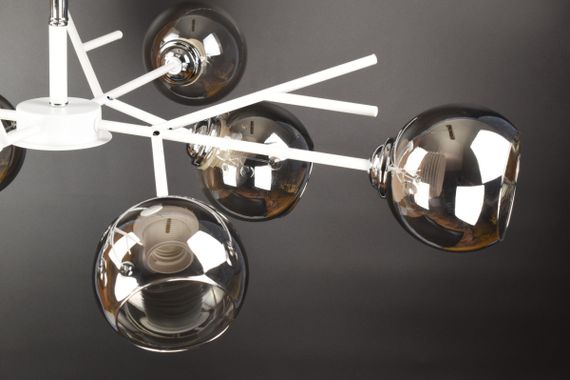 Люстра стельова на 8 лампочок 25894 Білий 34х85х85 см. | Зображення 2