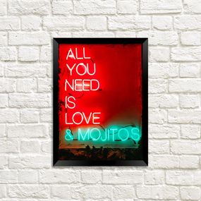 Постер в рамке All you need is love & mojitos 15x21 см, A5 (MT5_20L008)