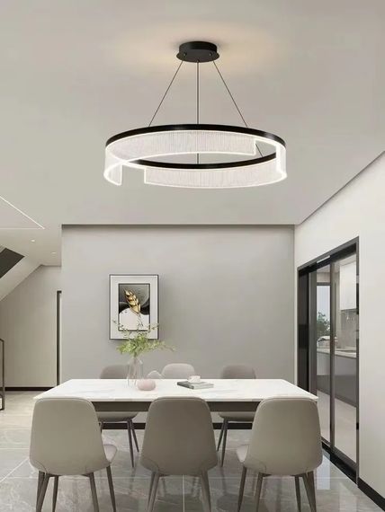 Люстра світлодіодна підвісна LED світильник для квартири на стелю лед 27009 Чорний 35-140х80х80 см.