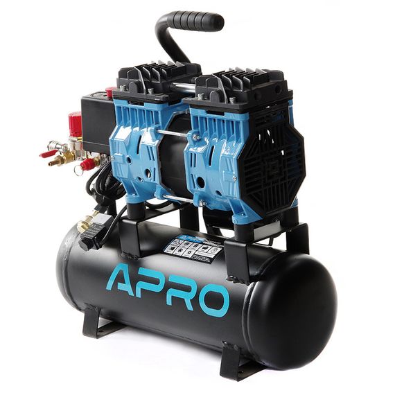 Компресор двоциліндровий безоливний 0,6 кВт 152 л/хв 8бар 9 л APRO 8501701 | Зображення 1