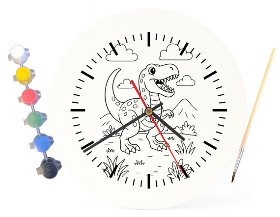 Дитячий набір для творчості годинник розмальовка Динозавр Тиранозавр Рекс 30 см (Г0055) | Зображення 3