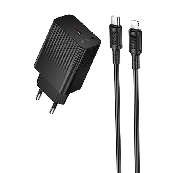 МЗП Borofone BAS75A Source PD30W (1USB-C) + кабель Type-C to Lightning Black