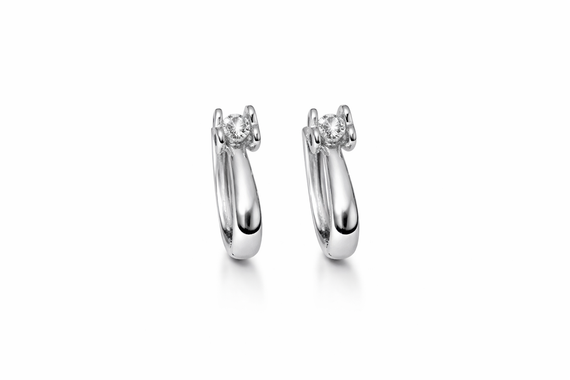 Серьги из белого золота с фианитами S-0359