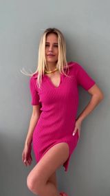 Сукня вязана Міні Малиновий, XS-S