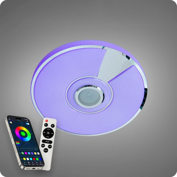 Люстра світлодіодна 517 Dlight RGB з пультом і  колонкою 80Вт Білий (02159) | Зображення 3