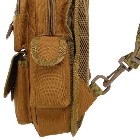 Сумка-слінг тактична з однією лямкою SILVER KNIGHT TY-184 (30х16х8см) 4л Койот | Зображення 7