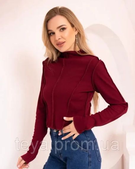 Свитер цвет бордовый размеры S/M, L/XL FI_006943 | Зображення 1