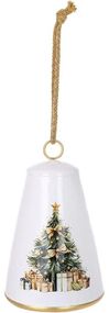 Підвіска декоративна "Christmas Bell" Ø15.5х24см, біла металева