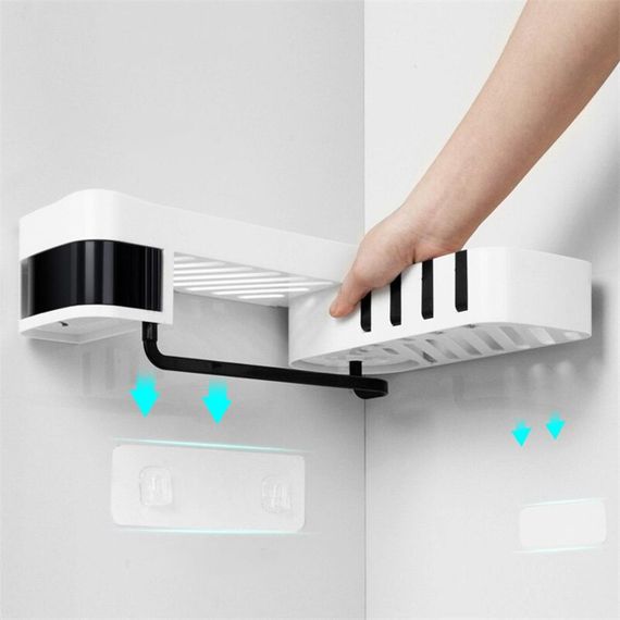 Поворотна кутова полиця для ванної кімнати XL-159 / Настінний органайзер у ванну | Зображення 1