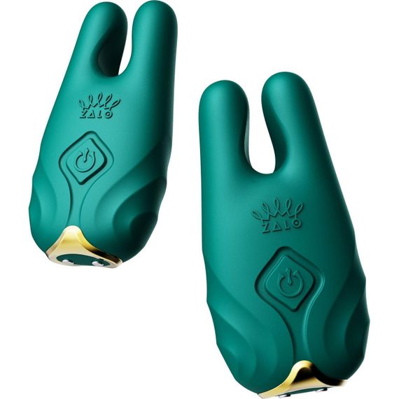 Смартвибратор для груди Zalo - Nave Turquoise Green, пульт ДУ, работа через приложение Sex Aura