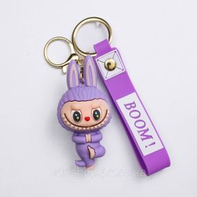Дитячий брелок Beige Yoga 4×8 (см) для ключів, на сумку і рюкзак Фіолетовий HP-55-16V