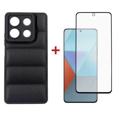 Чехол для мобильного телефона Dengos Kit for Xiaomi Redmi Note 13 5G case + glass (Black) (DG-KM-58)