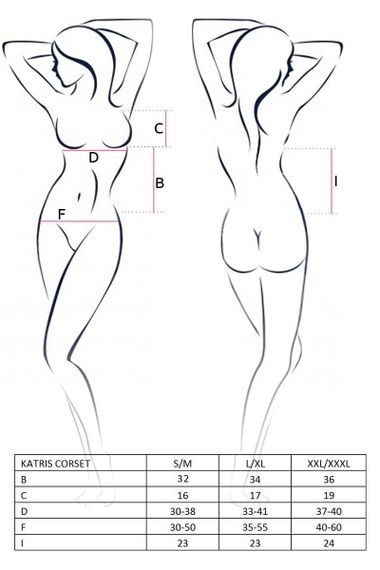 Корсет с пажами для чулок Passion KATRISS CORSET Черный S/M | Зображення 2