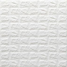 3D панель самоклеюча цегла Білий 700х770х7мм (001-7) SW-00000047