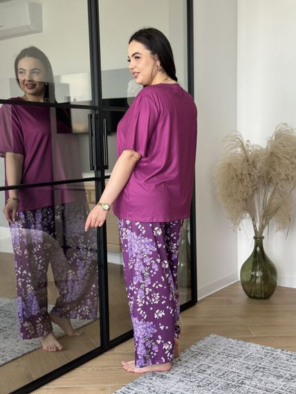 Жіноча піжама PLUS SIZE фіолетова | Зображення 5