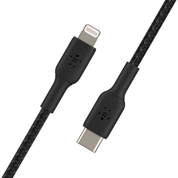 Дата кабель USB 2.0 AM to Lightning 1.0m BRAIDED black Belkin (CAA004BT1MBK) | Зображення 3