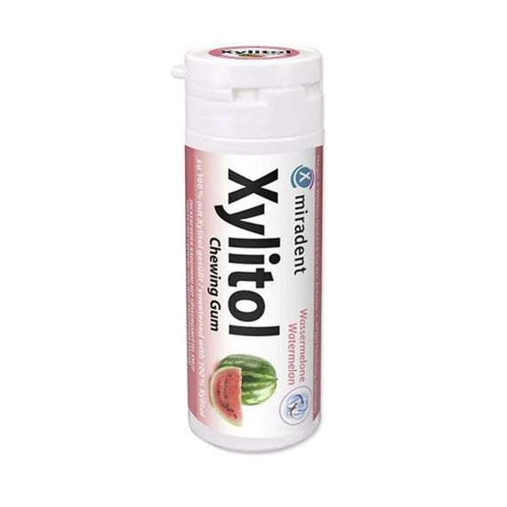 Жувальна гумка з ксилітолом Miradent Xylitol Chewing Gum WaterMelon, кавун (30 шт)