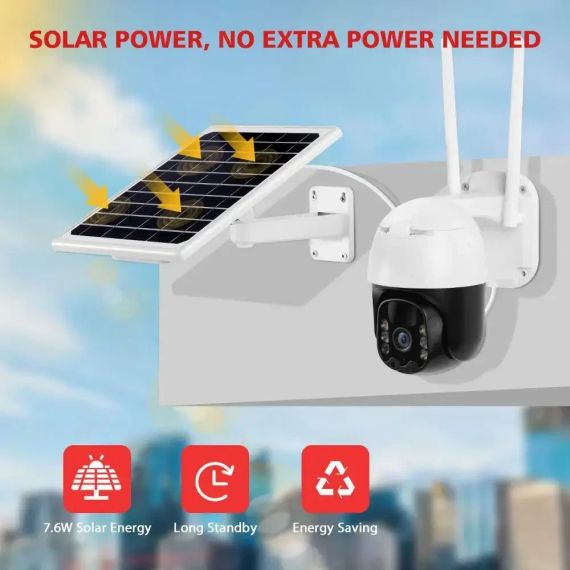 Поворотна погодозахисна сонячна камера безпеки 4G solar cam 1080P | Зображення 5