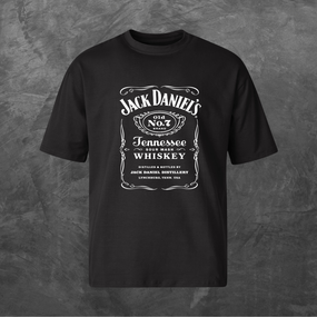 Футболка унисекс с принтом Jack Daniel's джек  Оверсайз черная S