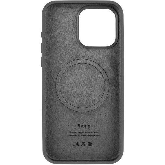 Чохол Silicone Case (AA) Logo with MagSafe для Apple iPhone 14 (6.1") Сірий / Dark Gray | Зображення 2