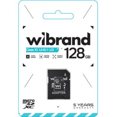 Карта памяти Wibrand 128GB mictoSD class 10 UHS-I U3 (WICDHU3/128GB-A) | Зображення 1