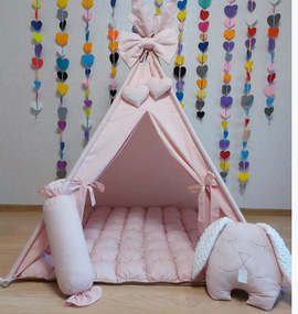 Великий дитячий домік Вігвам - Пінкі Пай  (Pinkie Pie)( з килимком Бомбон і подушками) Розмір 150*150*200  Новинка 2024 !