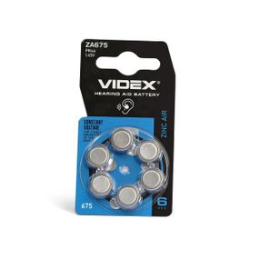 Воздушно-цинковая батарейка Videx ZA675 (PR44) BLISTER 6