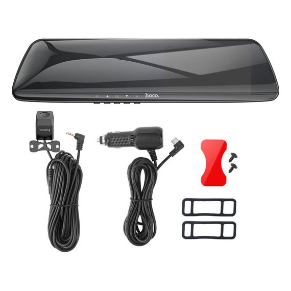 Відеореєстратор HOCO DV4 4.5-inch rearview mirror driving recorder dual-channel Black (6942007616782) | Зображення 4