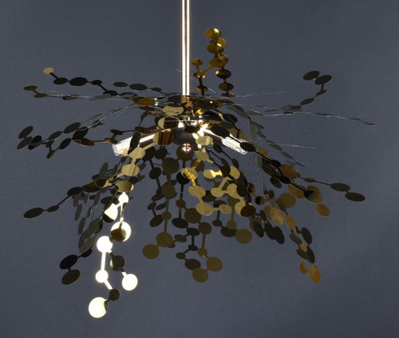 Люстра підвісна на 3 лампочки 27344 Золото 50-200х50х50 см. | Зображення 4