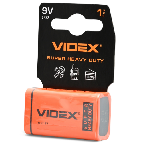 Батарейка сольова V9 (бл-1шт) Videx