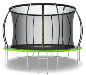 Батут із внутрішньою сіткою Zipro Jump Pro Premium 12 футів 374 см чорно-зелений (5907783039454)