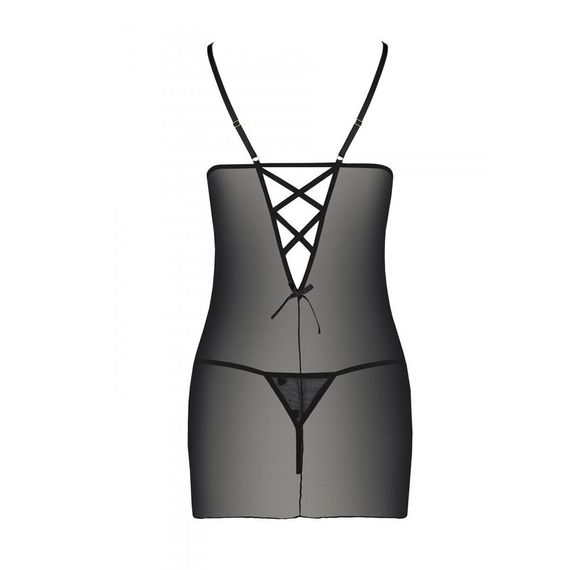 Сорочка з вирізами на грудях + стрінги LOVELIA CHEMISE black - Passion, S/M | Зображення 5