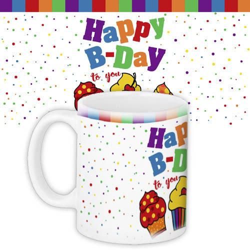 Чашка з принтом Happy birthday 330 мл (KR_18M011)
