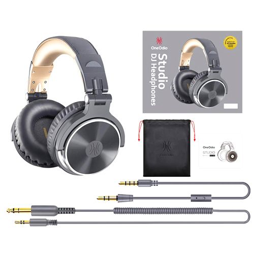 Наушники проводные OneOdio Studio Pro 10, складные, микрофон, серо-бежевые | Зображення 3