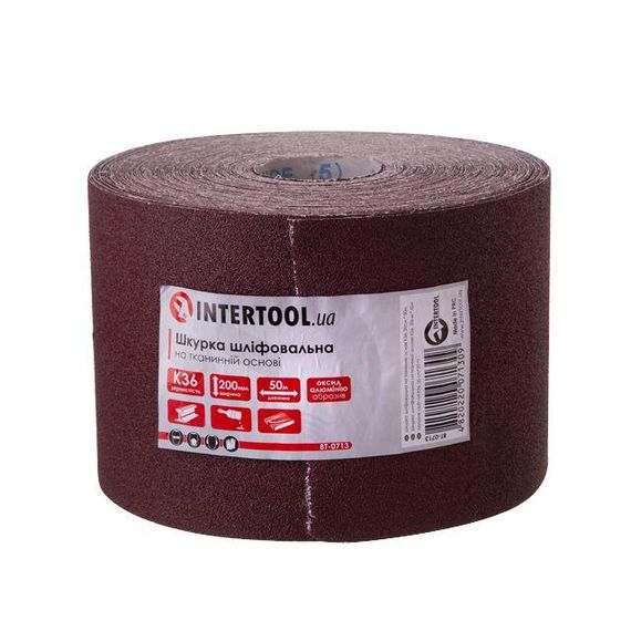 Шкірка шліфувальна на тканинній основі К36, 50 м INTERTOOL BT-0713